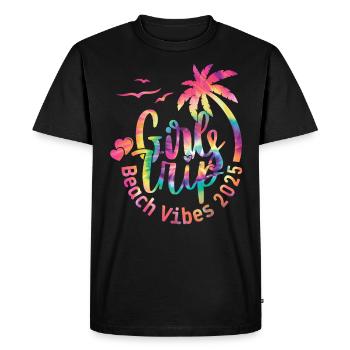 Week-end entre filles Beach Vibes 2025 - T-shirt Premium bio Homme - noir - Devant - Nico (187cm)