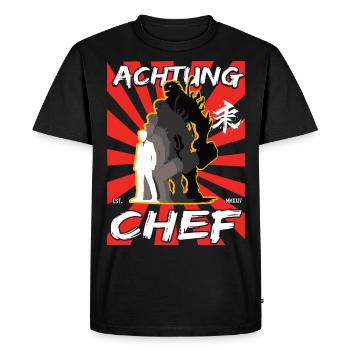 Attention Chef Design - Métamorphose en monstre - T-shirt Premium bio Homme - noir - Devant - Nico (187cm)