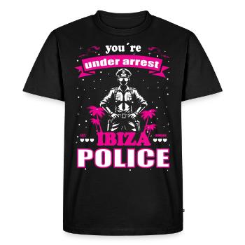 Vacances amusantes de la police à Ibiza - Île des Baléares - T-shirt Premium bio Homme - noir - Devant - Nico (187cm)