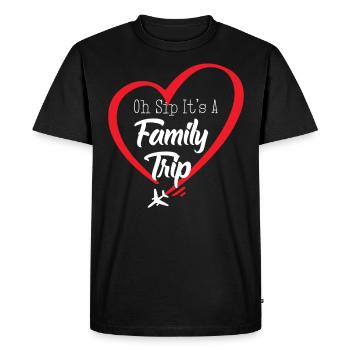 Oh Sip It's A Family Trip - Men's Premium Organic T-Shirt - black - Front - Nico (187cm)