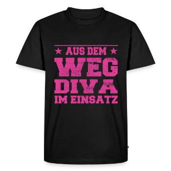Out of the Way Diva in Action Design - Men's Premium Organic T-Shirt - black - Front - Nico (187cm)