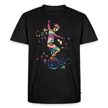 Unicycliste monocycle monocycle - T-shirt Premium bio Homme - noir - Devant - Nico (187cm)