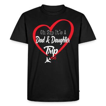 Oh Sip C’est Un Voyage Papa Et Fille - T-shirt Premium bio Homme - noir - Devant - Nico (187cm)
