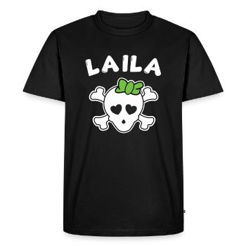 Pirate Laila Design for Girls and Women - Men's Premium Organic T-Shirt - black - Front - Nico (187cm)
