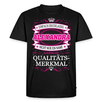 Caractéristique de qualité Alexandra tout simplement de première classe - T-shirt Premium bio Homme - noir - Devant - Nico (187cm)