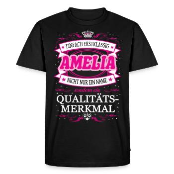 Quality Feature Amelia Simply Top Notch Outfit - Men's Premium Organic T-Shirt - black - Front - Nico (187cm)