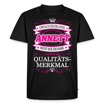 Caractéristique de qualité Annett tout simplement une tenue de première classe - T-shirt Premium bio Homme - noir - Devant - Nico (187cm)