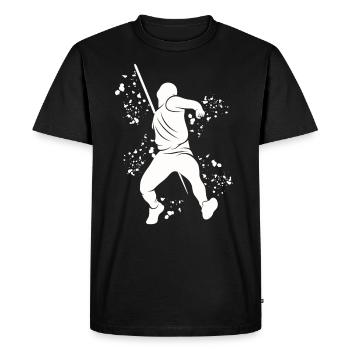 Lancer de javelot Colorsplash Lancer de javelot - T-shirt Premium bio Homme - noir - Devant - Nico (187cm)