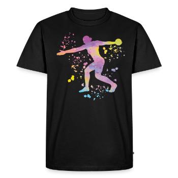 Discus thrower Colorsplash discus throw - Men's Premium Organic T-Shirt - black - Front - Nico (187cm)