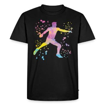 Discus thrower Colorsplash discus throw - Men's Premium Organic T-Shirt - black - Front - Nico (187cm)