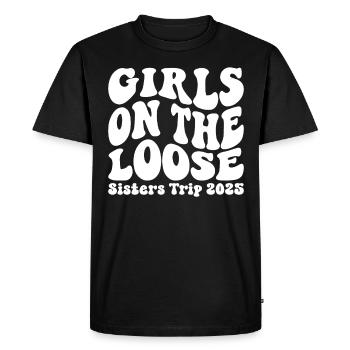 Girls On The Loose Sisters' Trip 2025 - Men's Premium Organic T-Shirt - black - Front - Nico (187cm)