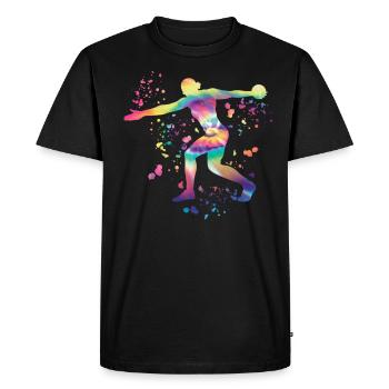 Discus thrower Colorsplash discus throw - Men's Premium Organic T-Shirt - black - Front - Nico (187cm)
