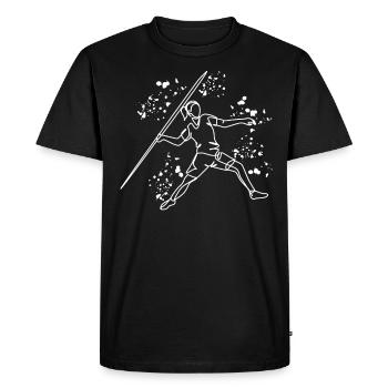 Lancer de javelot Colorsplash Lancer de javelot - T-shirt Premium bio Homme - noir - Devant - Nico (187cm)