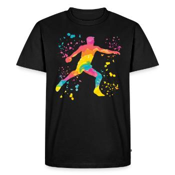 Discus thrower Colorsplash discus throw - Men's Premium Organic T-Shirt - black - Front - Nico (187cm)