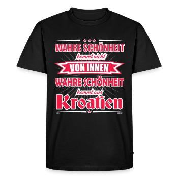 La vraie beauté vient du design croate - T-shirt Premium bio Homme - noir - Devant - Nico (187cm)