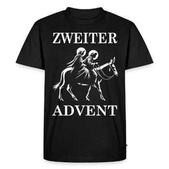 Second avènement avec Marie et Joseph - T-shirt Premium bio Homme - noir - Devant - Nico (187cm)