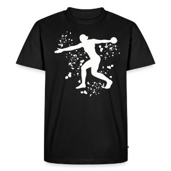Discus thrower Colorsplash discus throw - Men's Premium Organic T-Shirt - black - Front - Nico (187cm)