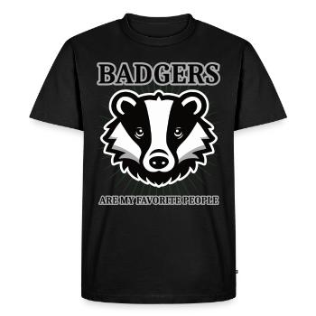 Design de blaireau cool avec dicton - T-shirt Premium bio Homme - noir - Devant - Nico (187cm)