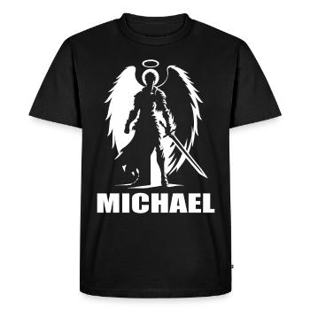 Archangel Michael Design – For the Angel Fan - Men's Premium Organic T-Shirt - black - Front - Nico (187cm)