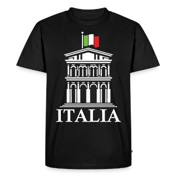 Italie Design avec un bâtiment imposant - T-shirt Premium bio Homme - noir - Devant - Nico (187cm)