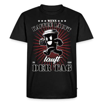 When Coffee Walks, the Day Runs - Coffee Mug - Men's Premium Organic T-Shirt - black - Front - Nico (187cm)