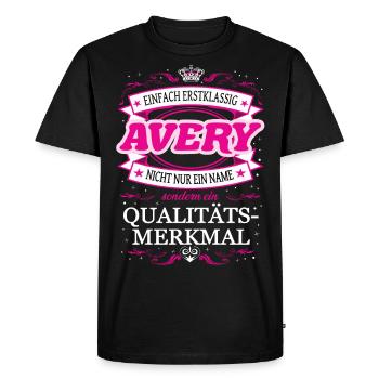 Quality Feature Avery Simple Top Notch Outfit - Men's Premium Organic T-Shirt - black - Front - Nico (187cm)