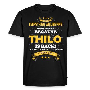 Everything will be fine Thilo Is back - Men's Premium Organic T-Shirt - black - Front - Nico (187cm)
