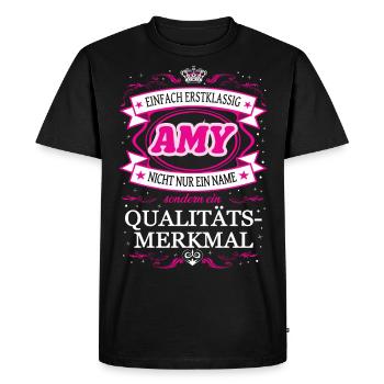 Quality Feature Amy Simply Top Notch Outfit - Men's Premium Organic T-Shirt - black - Front - Nico (187cm)