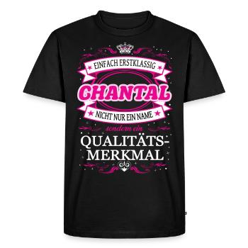 Caractéristique de qualité Chantal tout simplement de première classe - T-shirt Premium bio Homme - noir - Devant - Nico (187cm)