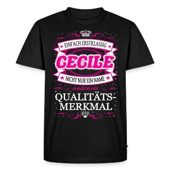 Qualité caractéristique Cécile tout simplement Tenue de premier ordre - T-shirt Premium bio Homme - noir - Devant - Nico (187cm)