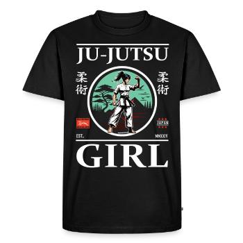 Ju-Jutsu Girl Design for Strong Martial Artists - Men's Premium Organic T-Shirt - black - Front - Nico (187cm)