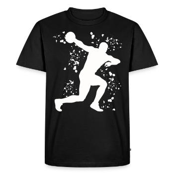 Lanceur de disque Lancer de disque Colorsplash - T-shirt Premium bio Homme - noir - Devant - Nico (187cm)