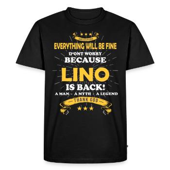 Tout ira bien Lino est de retour - T-shirt Premium bio Homme - noir - Devant - Nico (187cm)