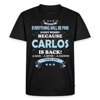 Tout ira bien Carlos est de retour - T-shirt Premium bio Homme - noir - Devant - Nico (187cm)