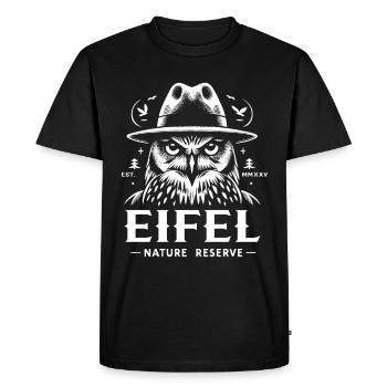 Réserve naturelle de l’Eifel – Découvrez les merveilles naturelles - T-shirt Premium bio Homme - noir - Devant - Nico (187cm)