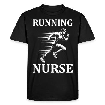 Cool Nurse Design: Running Nurse - Men's Premium Organic T-Shirt - black - Front - Nico (187cm)