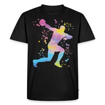Lanceur de disque Lancer de disque Colorsplash - T-shirt Premium bio Homme - noir - Devant - Nico (187cm)