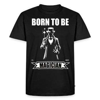 Born to be Magician – Cool Wizard Design - Men's Premium Organic T-Shirt - black - Front - Nico (187cm)