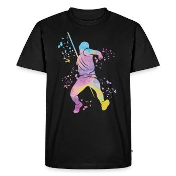 Lancer de javelot Colorsplash Lancer de javelot - T-shirt Premium bio Homme - noir - Devant - Nico (187cm)