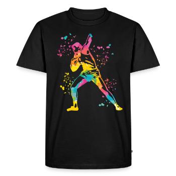 Lanceur de poids Colorsplash Lancer de poids - T-shirt Premium bio Homme - noir - Devant - Nico (187cm)