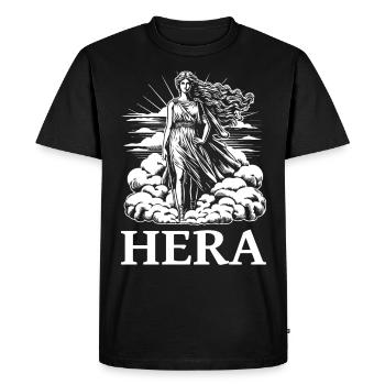 Héra, la déesse grecque – Design pour Mytholog - T-shirt Premium bio Homme - noir - Devant - Nico (187cm)