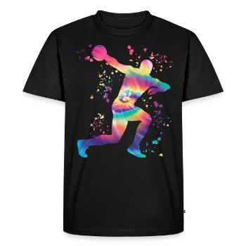 Lanceur de disque Lancer de disque Colorsplash - T-shirt Premium bio Homme - noir - Devant - Nico (187cm)