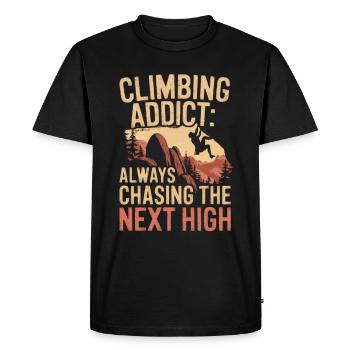 Climbing Free Climbing Rock Climbing Saying - Men's Premium Organic T-Shirt - black - Front - Nico (187cm)