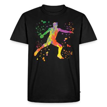 Lanceur de disque Lancer de disque Colorsplash - T-shirt Premium bio Homme - noir - Devant - Nico (187cm)