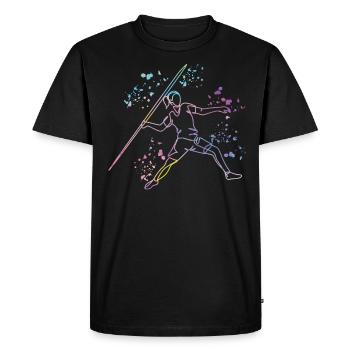 Lancer de javelot Colorsplash Lancer de javelot - T-shirt Premium bio Homme - noir - Devant - Nico (187cm)