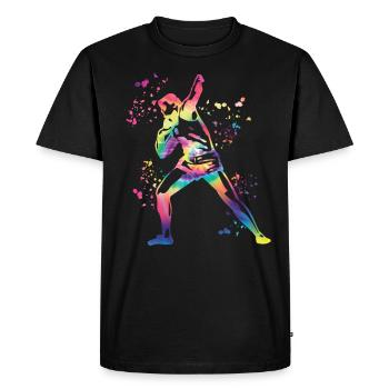 Lanceur de poids Colorsplash Lancer de poids - T-shirt Premium bio Homme - noir - Devant - Nico (187cm)