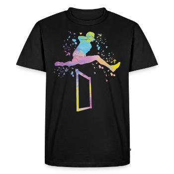 Hurdle Run Obstacle Course Kids Hurdle Run - Men's Premium Organic T-Shirt - black - Front - Nico (187cm)
