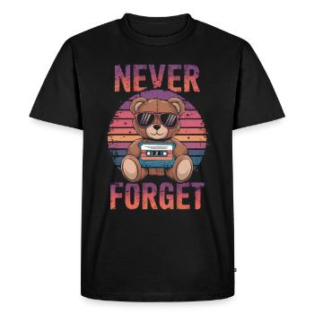 Ours en peluche avec lunettes de soleil et cassette musicale - T-shirt Premium bio Homme - noir - Devant - Nico (187cm)