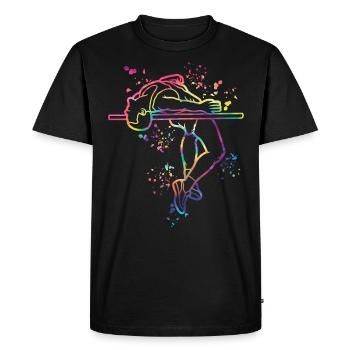 Saut en hauteur Aquarelle Saut en hauteur - T-shirt Premium bio Homme - noir - Devant - Nico (187cm)