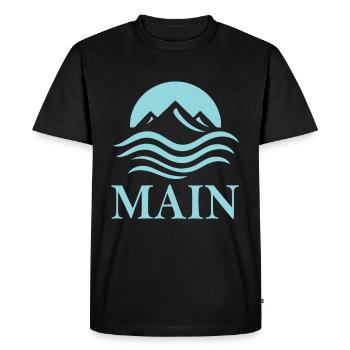 Main – River of Metropolises and Vineyards - Men's Premium Organic T-Shirt - black - Front - Nico (187cm)